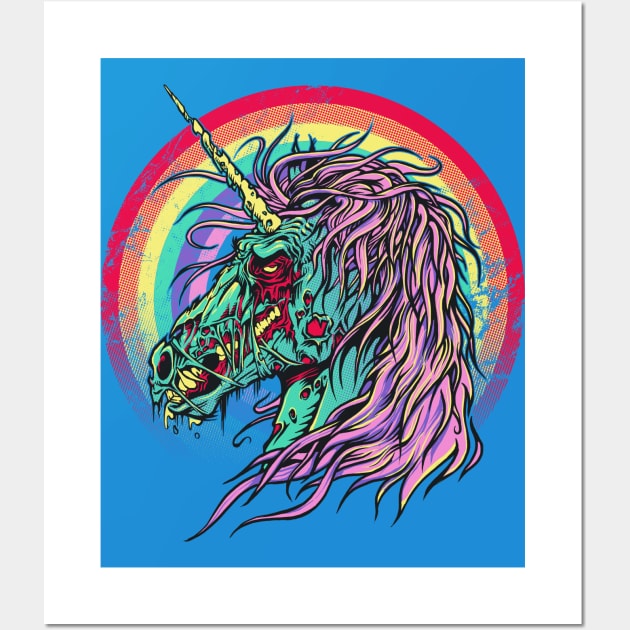 Zombie Unicorn Wall Art by RicoMambo